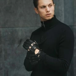 Fratelli Orsini Mario (black) - Lambskin Leather Driving Gloves Men's Gloves