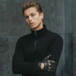 Fratelli Orsini Mario (black) - Lambskin Leather Driving Gloves Men's Gloves