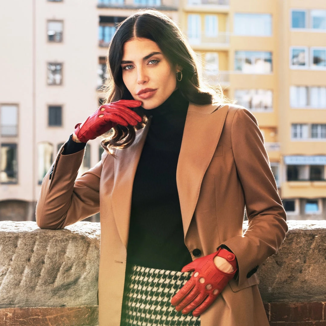 Deals ✔️ Fratelli Orsini Alessa (red) - Lambskin Leather Driving Gloves 🔔 8 Fratelli Orsini Alessa (red) - Lambskin Leather Driving Gloves
