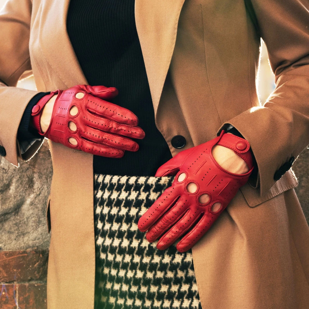 Deals ✔️ Fratelli Orsini Alessa (red) - Lambskin Leather Driving Gloves 🔔 9 Fratelli Orsini Alessa (red) - Lambskin Leather Driving Gloves