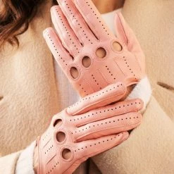 Fratelli Orsini Women's Gloves Alessa (pink) - Lambskin Leather Driving Gloves