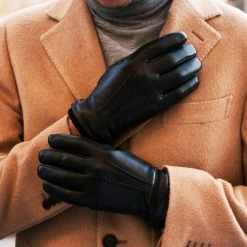 Fratelli Orsini Men's Gloves Alessandro (black) - Lambskin Leather Gloves With Cashmere Lining & Touchscreen