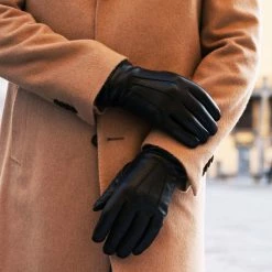 Fratelli Orsini Men's Gloves Alessandro (black) - Lambskin Leather Gloves With Cashmere Lining & Touchscreen
