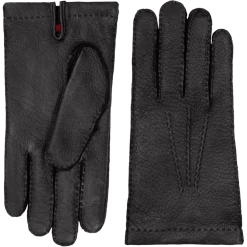 Fratelli Orsini Men's Gloves Antonio (black) - Peccary Leather Gloves With Cashmere Lining