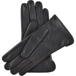 Fratelli Orsini Women's Gloves Francesca (black) - Lambskin Leather Gloves With White Fur Lining