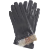 Fratelli Orsini Francesca (black) - Lambskin Leather Gloves With Brown Fur Lining Women's Gloves