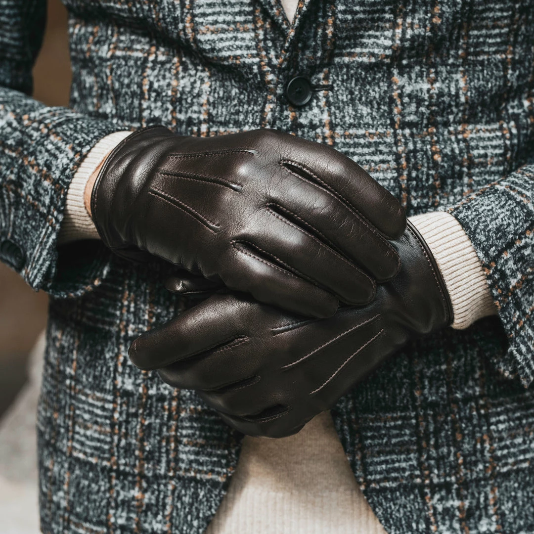 Wholesale ๐ฅฐ Fratelli Orsini Giovanni (brown) - Lambskin Leather Gloves With Cashmere Lining Men's Gloves ๐ 10 Fratelli Orsini Giovanni (brown) - Lambskin Leather Gloves With Cashmere Lining Men's Gloves