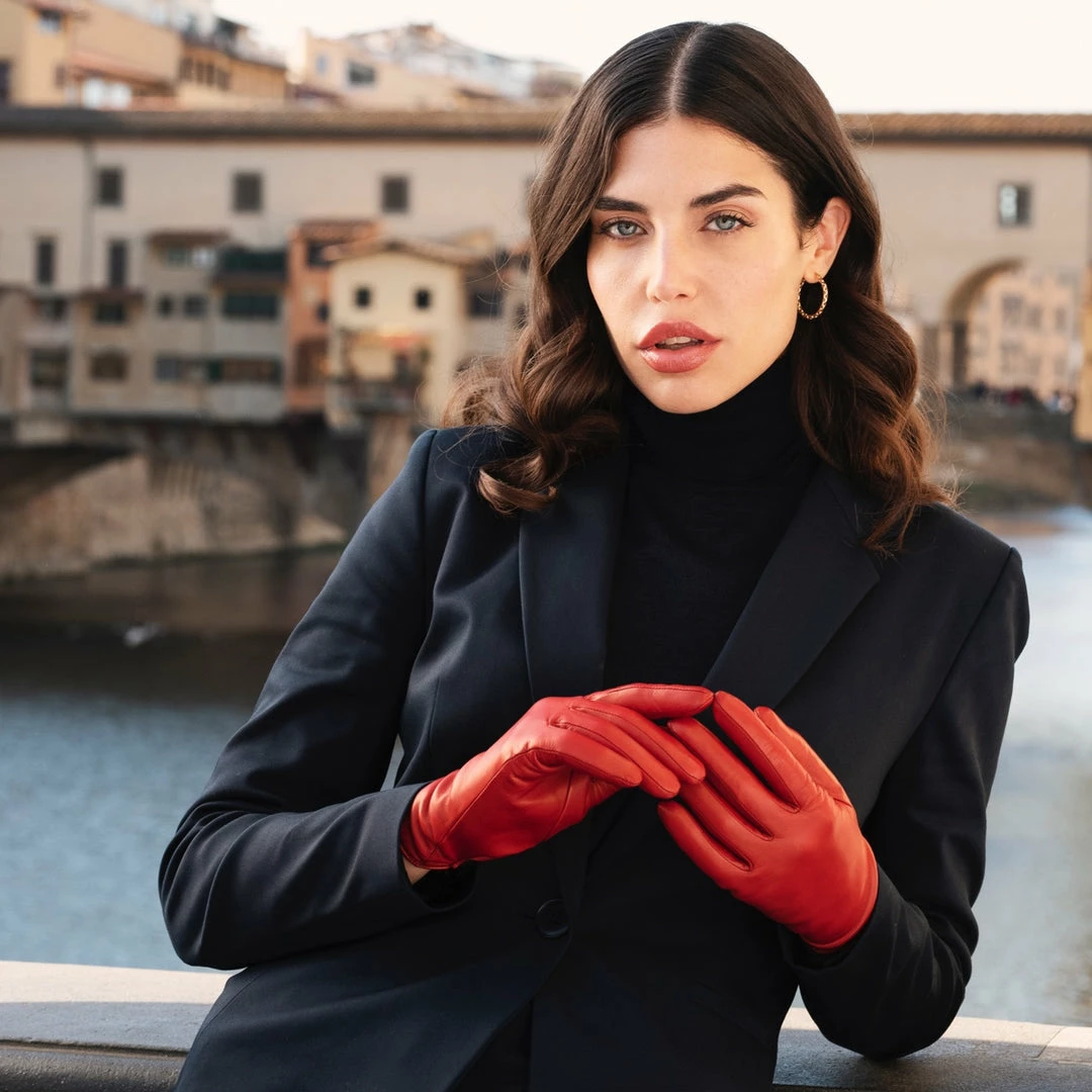 Coupon 😍 Fratelli Orsini Isabella (red) - Lambskin Leather Gloves With Cashmere Lining & Touchscreen 👩 Women's Gloves 💯 6 Fratelli Orsini Isabella (red) - Lambskin Leather Gloves With Cashmere Lining & Touchscreen Women's Gloves