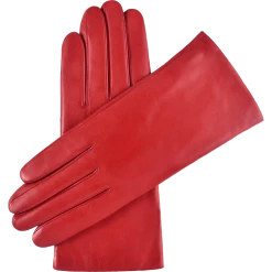 Fratelli Orsini Isabella (red) - Lambskin Leather Gloves With Cashmere Lining & Touchscreen Women's Gloves