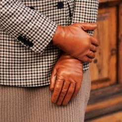 Fratelli Orsini Isabella (cognac) - Lambskin Leather Gloves With Cashmere Lining & Touchscreen