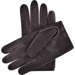 Fratelli Orsini Men's Gloves Leonardo (dark Brown) - American Deerskin Leather Driving Gloves