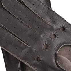 Fratelli Orsini Men's Gloves Leonardo (dark Brown) - American Deerskin Leather Driving Gloves