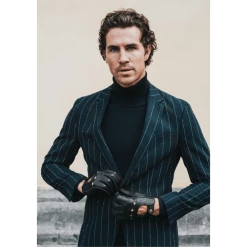 Fratelli Orsini Men's Gloves Leonardo (black) - American Deerskin Leather Driving Gloves