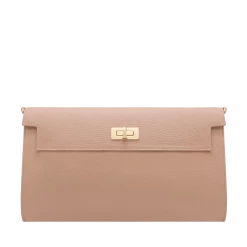 Fratelli Orsini Leather Bags Livia - Calf Leather Women’s Clutch Handbag With Detachable Shoulder Strap