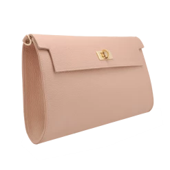 Fratelli Orsini Leather Bags Livia - Calf Leather Women’s Clutch Handbag With Detachable Shoulder Strap