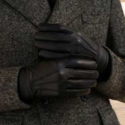 Fratelli Orsini Men's Gloves Lorenzo (black) - American Deerskin Leather Gloves With Cashmere Lining
