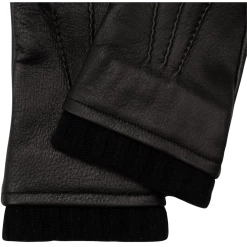 Fratelli Orsini Men's Gloves Lorenzo (black) - American Deerskin Leather Gloves With Cashmere Lining