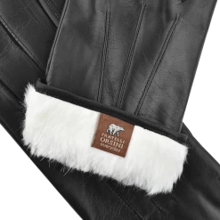 Fratelli Orsini Marco (black) - Lambskin Leather Gloves With White Fur Lining Men's Gloves