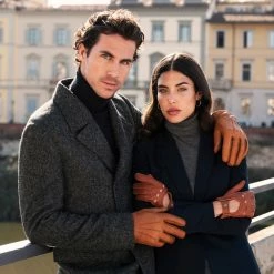 Fratelli Orsini Antonio (brown) - Peccary Leather Gloves With Cashmere Lining Men's Gloves