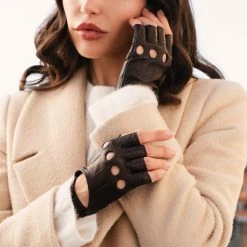 Fratelli Orsini Rossana (dark Brown) - Lambskin Leather Driving Gloves Women's Gloves