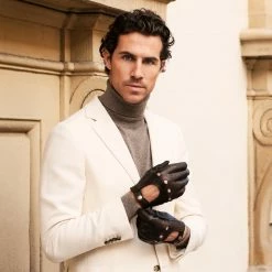 Fratelli Orsini Umberto (brown) - Lambskin Leather Driving Gloves & Touchscreen Men's Gloves