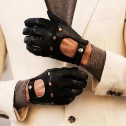 Fratelli Orsini Umberto (black) - Lambskin Leather Driving Gloves & Touchscreen